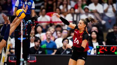 Lena Stigrot in Aktion beim Viertelfinale der Volleyball WM.