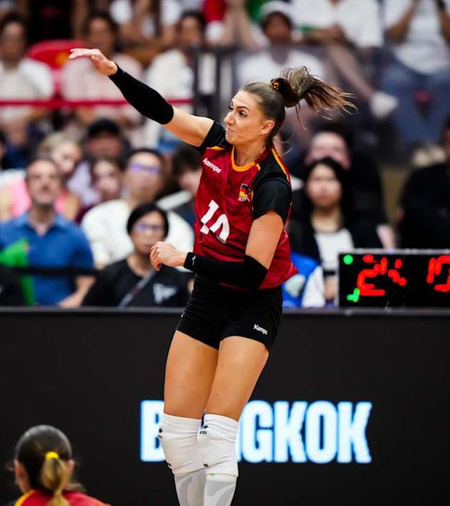 Lena Stigrot in Aktion beim Viertelfinale der Volleyball WM.