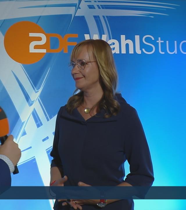 Eva von Angern von der Linken mit einer Reaktion zur Landtagswahl in Sachsen-Anhalt.