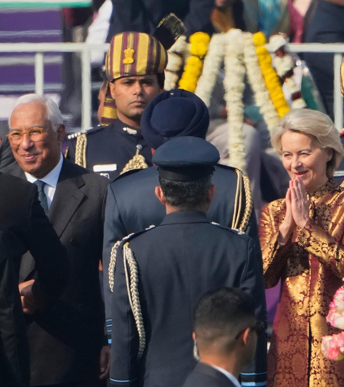 EU-Kommissionspräsident Ursula von der Leyen bei der Parade zum Tag der Republik in Indien. 