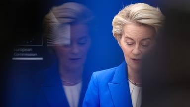 EU Commission chief holds press conference on defense package