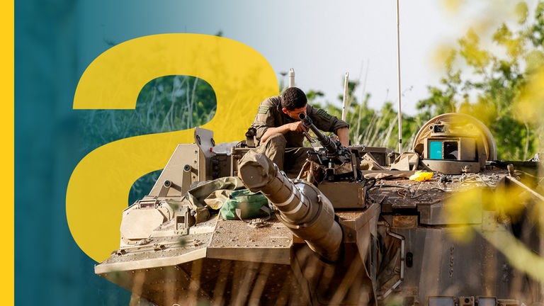 Soldaten auf einem Panzer