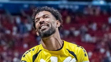 Der Torwart von Kap Verde, Vozinha (1), jubelt während des Spiels gegen Spanien am 15.06.2026 in Atlanta.