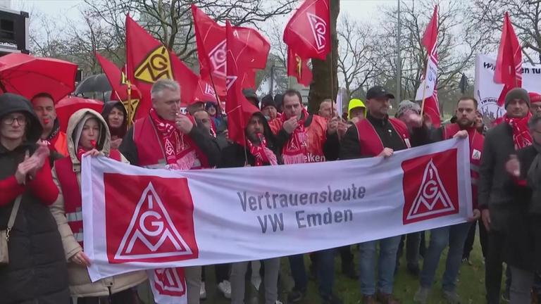 Streik der VW-Belegschaft in Emden