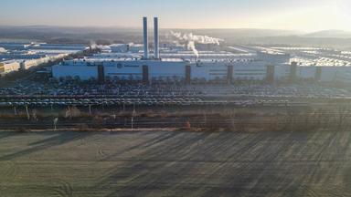 VW-Werk Zwickau, Luftaufnahme, Industriegebäude