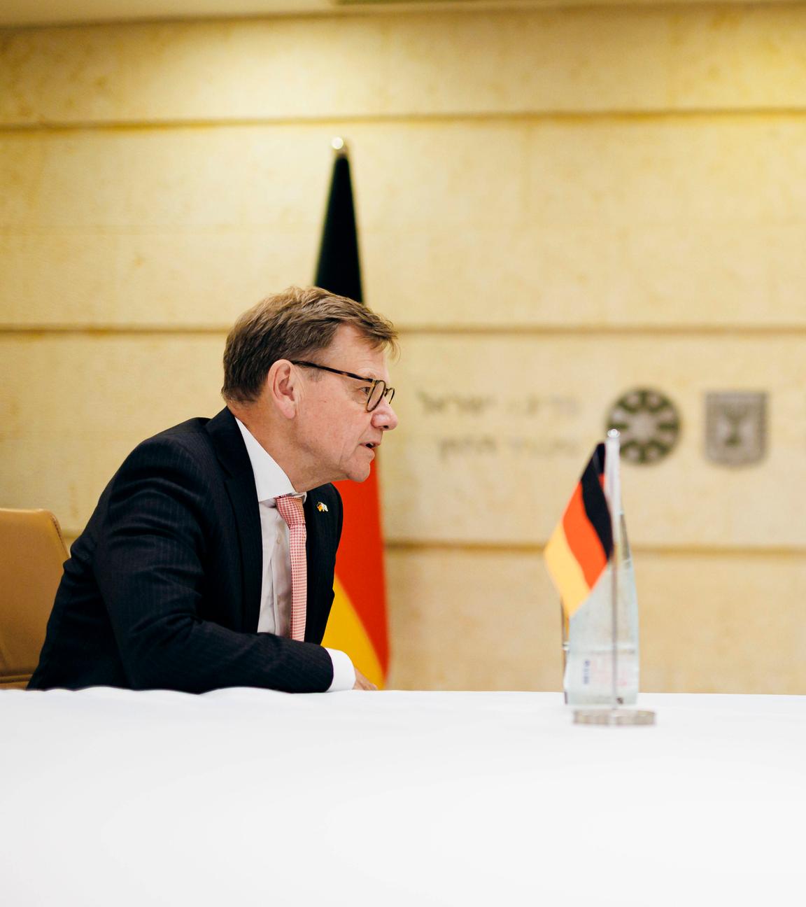 Johann Wadephul CDU, Bundesaussenminister, trifft Gideon Saar, Aussenminister des Staates Israel zu einem Gespraech in Jerusalem.