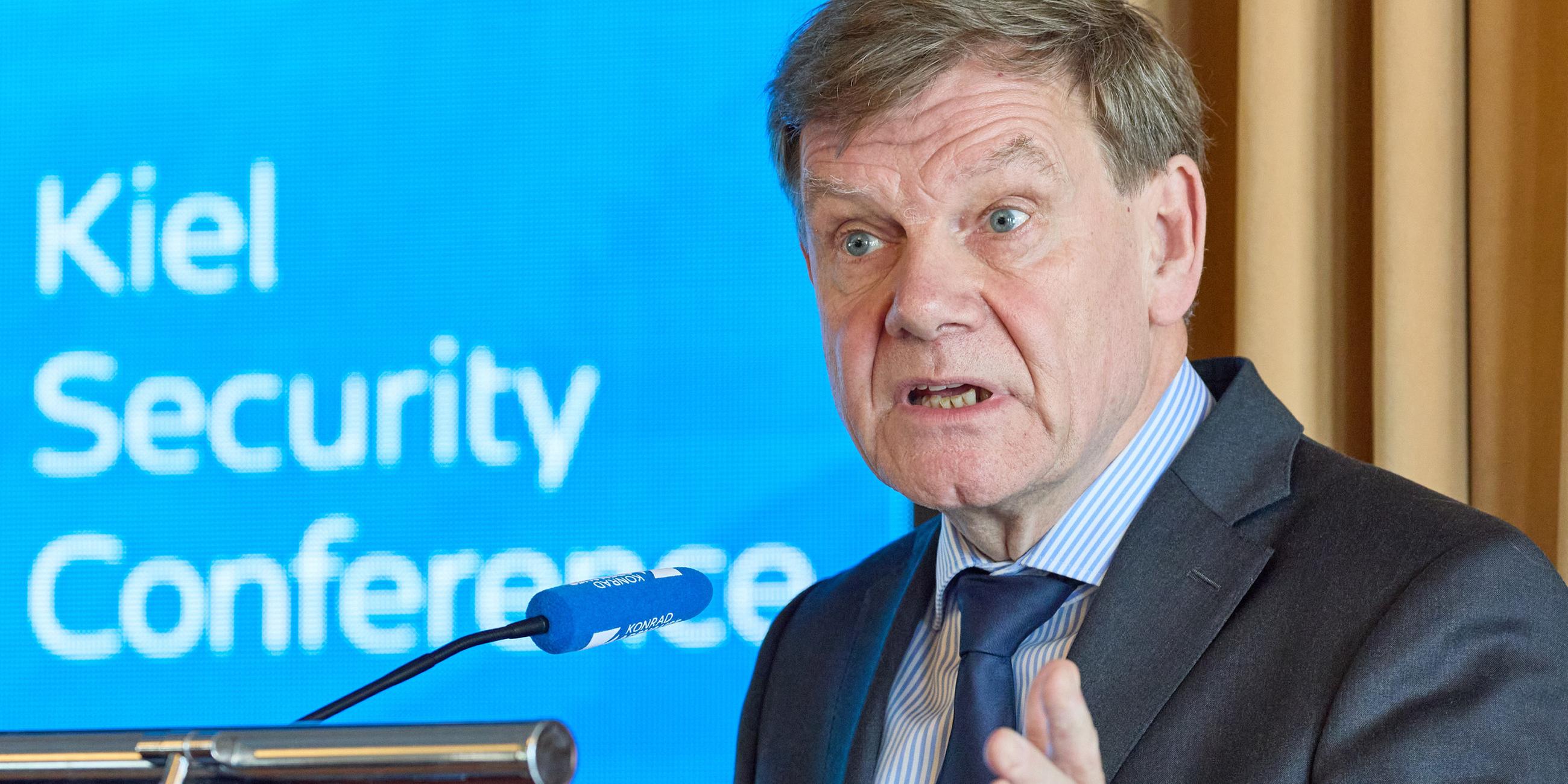 Bundesaußenminister Johann Wadephul spricht auf der Kiel Security Conference am 20.06.2025.