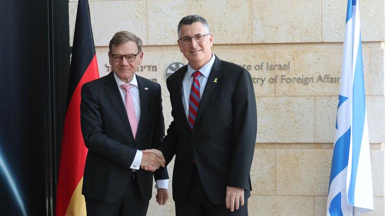 Der deutsche Außenminister Johann Wadephul trifft sich mit dem israelischen Außenminister Gideon Sa'ar im Außenministerium in Jerusalem, 31. Juli 2025.