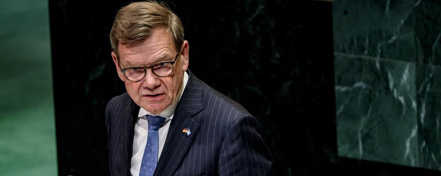 Johann Wadephul vor der UN-Generalversammlung am 1. Juni 2026.