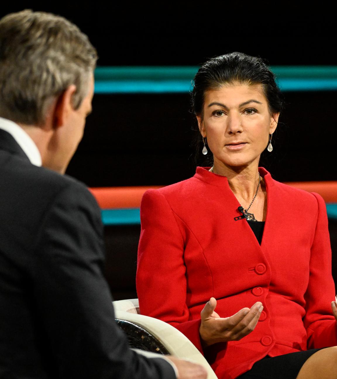 Die BSW-Vorsitzende Sahra Wagenknecht bei Markus Lanz