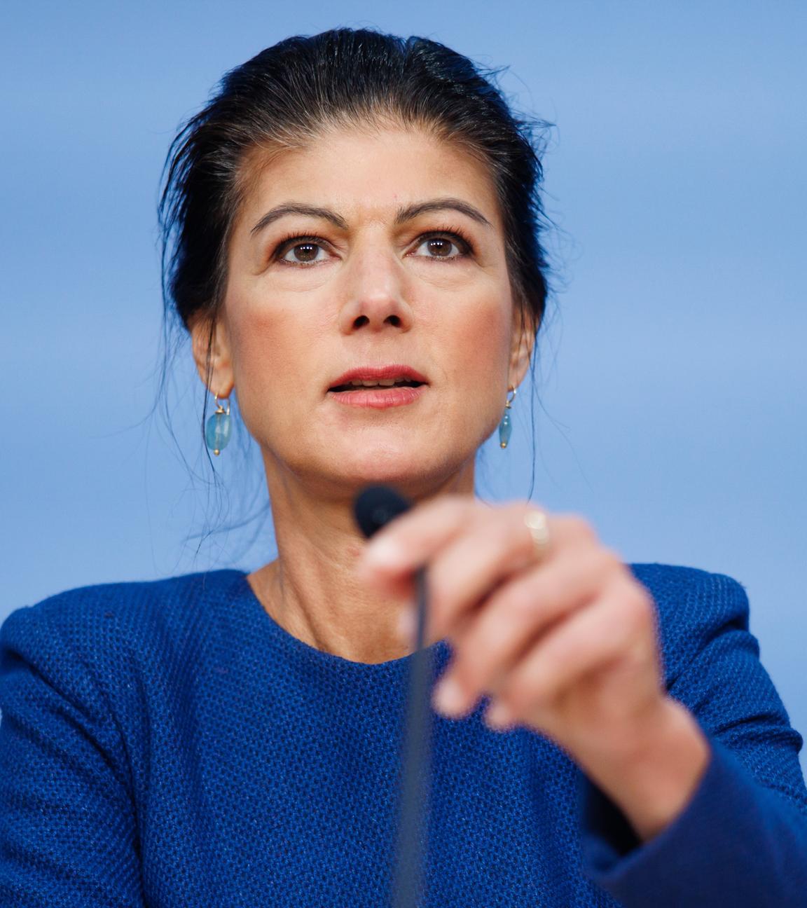 Sahra Wagenknecht, Co-Vorsitzende der Allianz (BSW), spricht während einer Pressekonferenz zur Bildung des Parteivorstands in Berlin, Deutschland, am 10. November 2025.