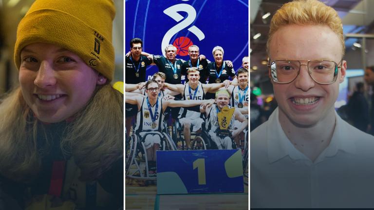 Johanna Recktenwald, U23-Rollstuhlbasketball-Nationalmannschaft und Josia Topf 