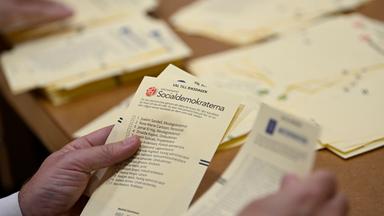 Wahlzettel zu der Parlamentswahl in Schweden