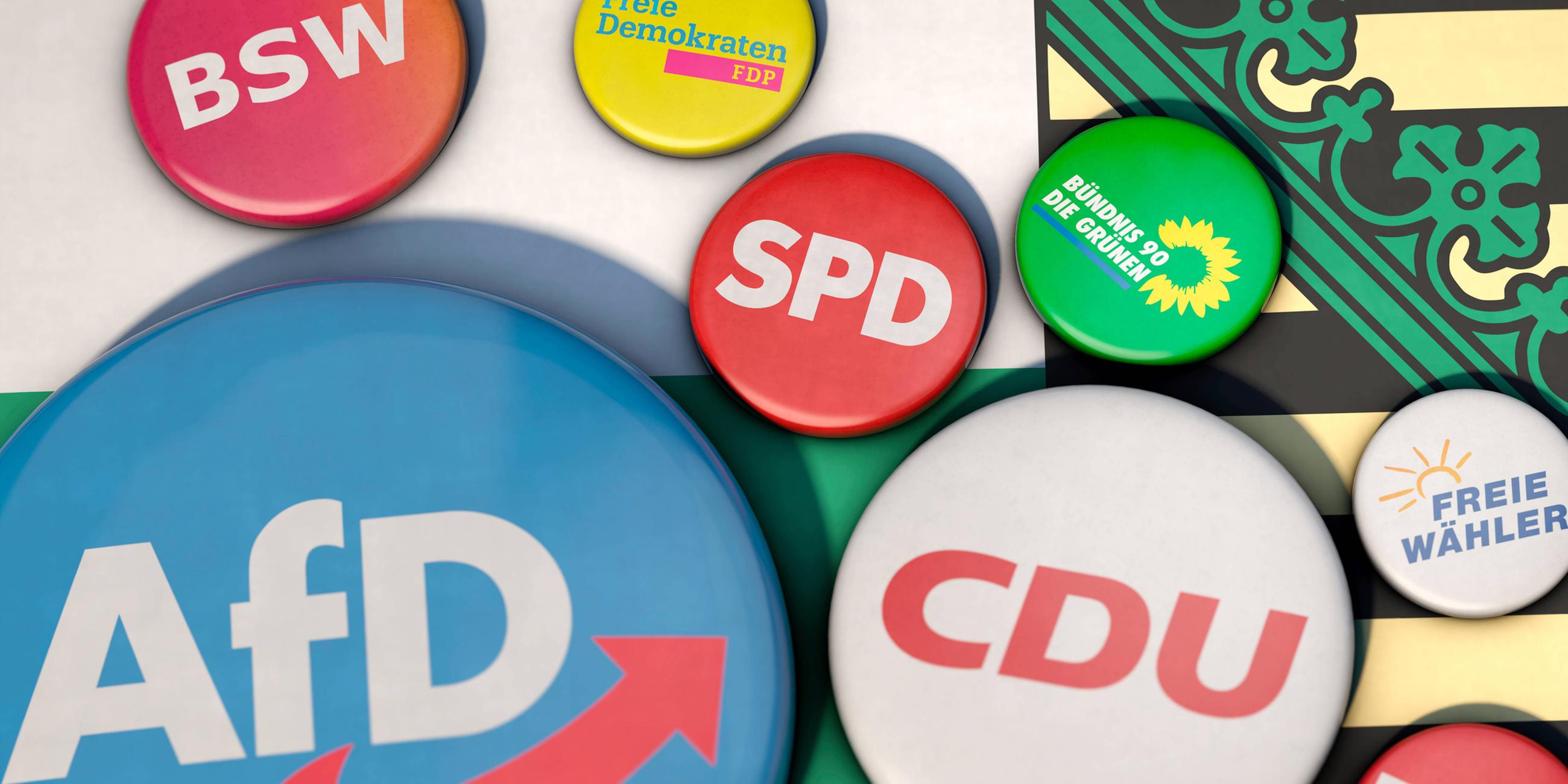 Symbolbild zum Thema Wahlen, Regierungsbildung, Koalition usw. in Sachsen