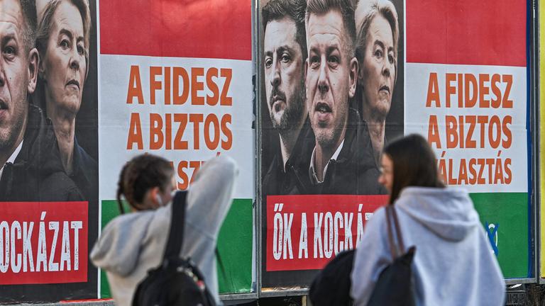 Wahlplakat von Viktor Orbans Fidesz-Partei.