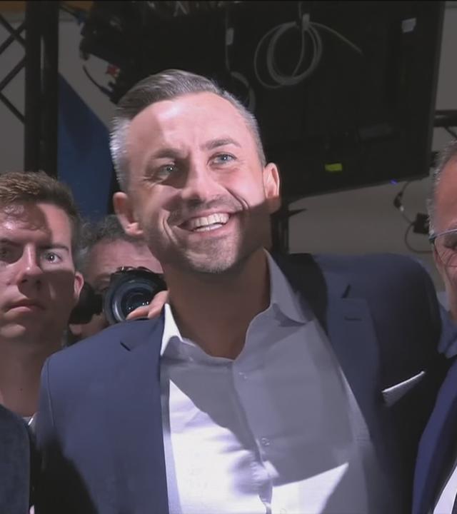 Zu sehen sind Alice Weidel, Ulrich Siegmund und Tino Chrupalla 