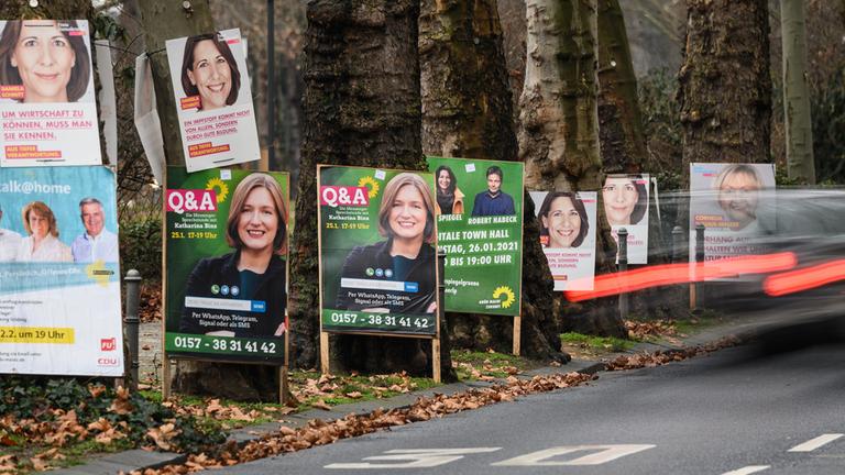 Wahlplakate in Maionz am 25.01.2021