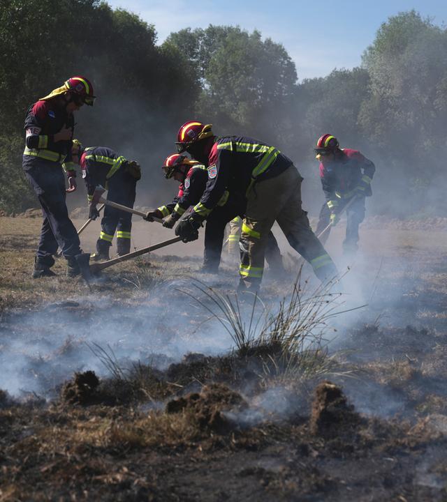 Einsatzkräfte verschiedener Feuerwehren aus Nordrhein-Westfalen unterstützen die Brandbekämpfung im Waldbrandgebiet im Biosphärenreservat Los Ancares Leoneses.
