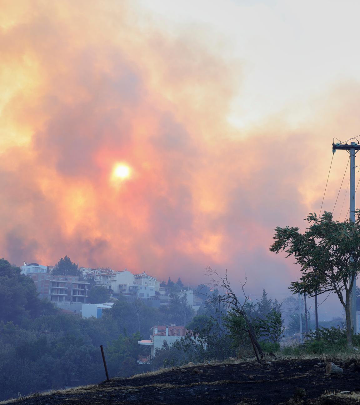 Waldbrand bei Athen