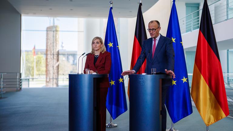 German Chancellor Merz and Health Minister Warken presser after government meeting