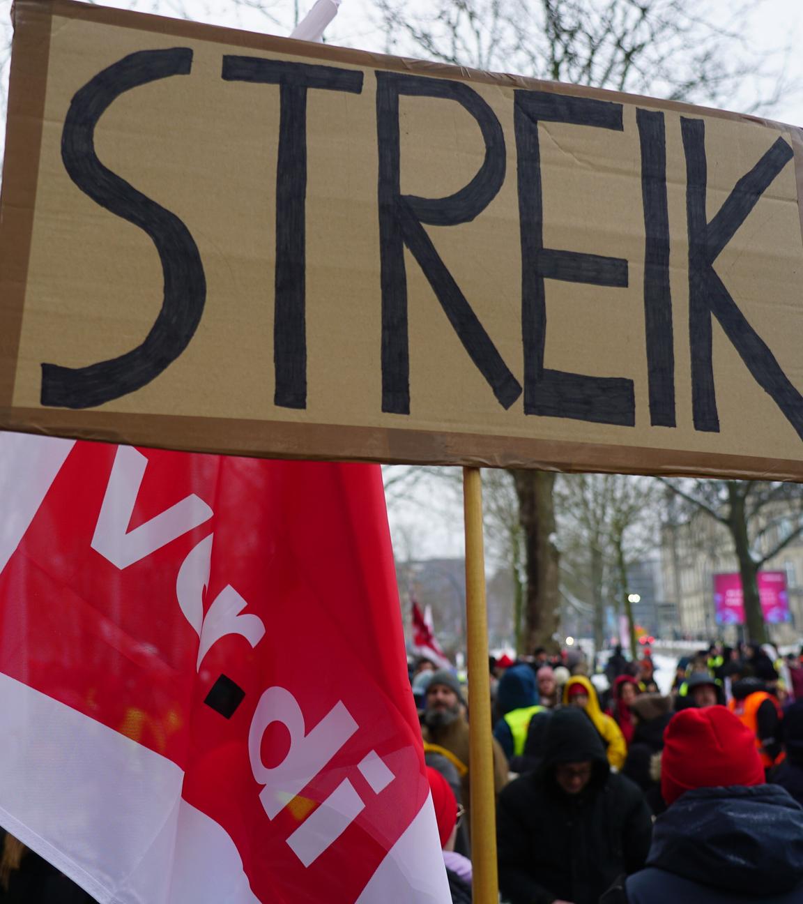 Verdi Streik in Hamburg.