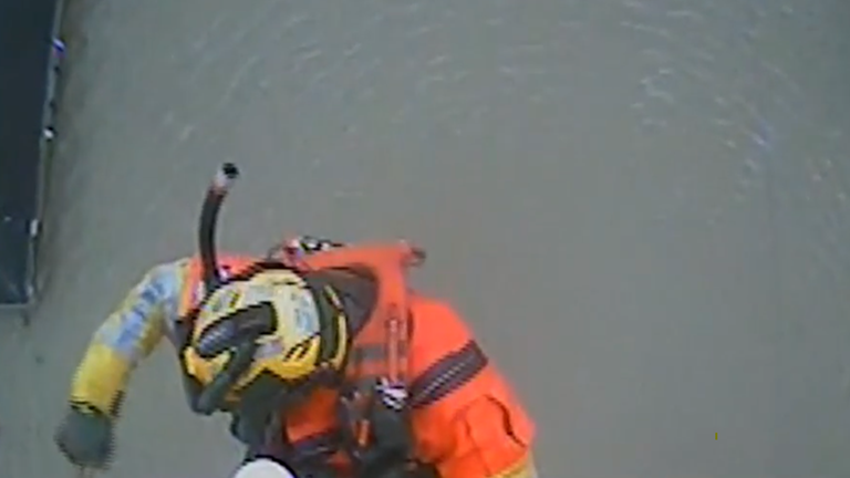 Überschwemmungen in Washington, Helikopter Rettung