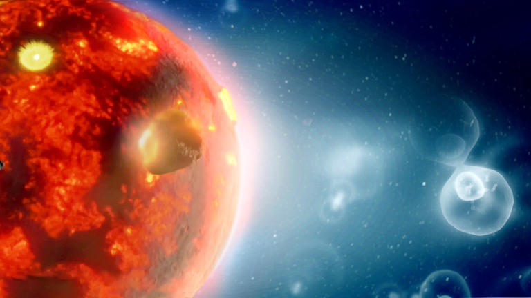 Meteoriteneinschlag auf die Erde