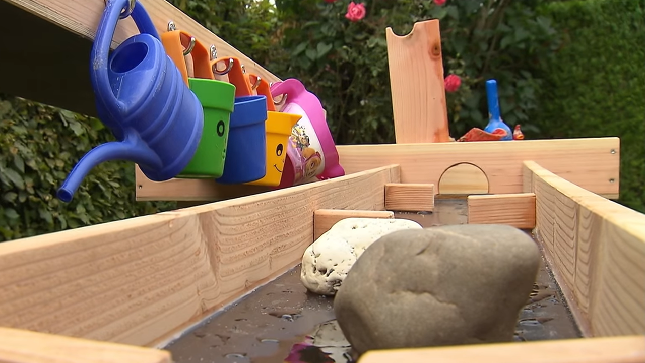 Selbst gebaute Wasserbahn