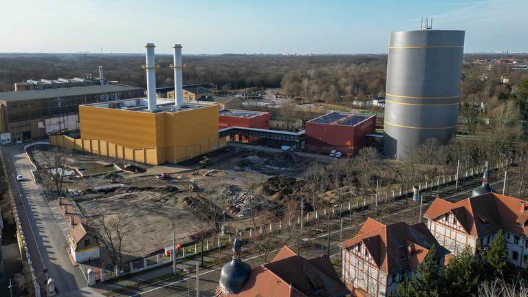 Luftaufnahme des Heizkraftwerks Süd in Leipzig.