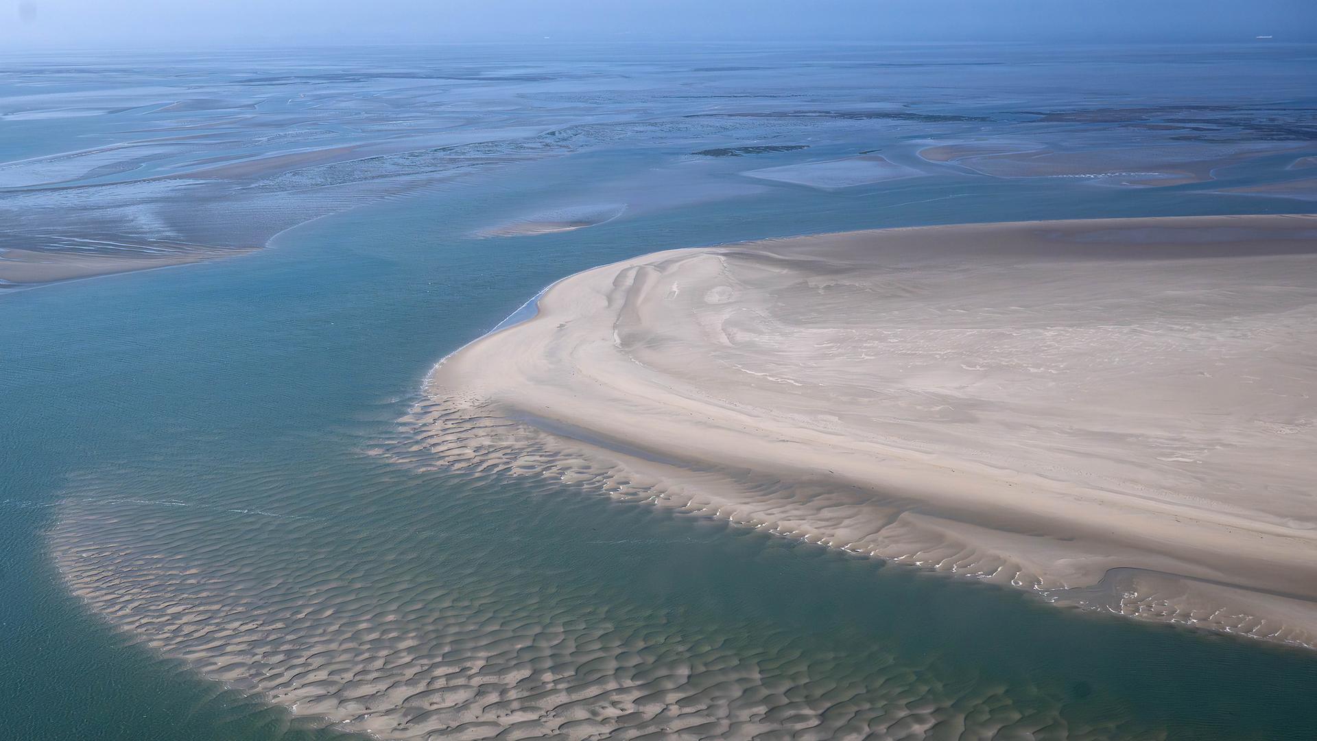 Das Wattenmeer der Nordsee aus der Luft