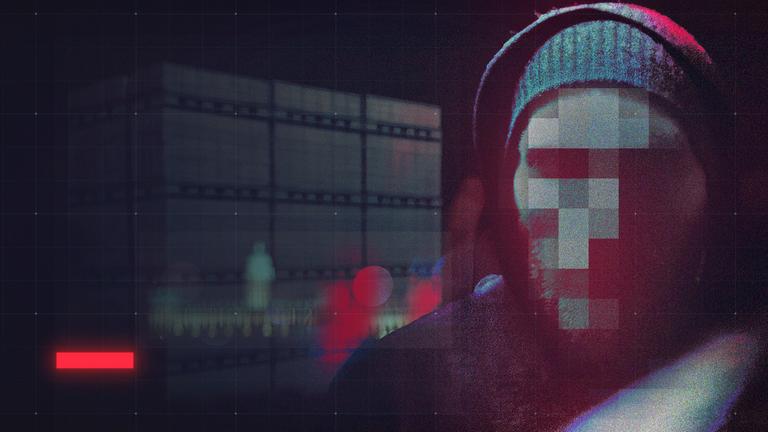 Anonymisiertes Gesicht eines Mannes 