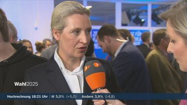 Alice Weidel von der AfD mit einer Reaktion zur Bundestagswahl 2025.
