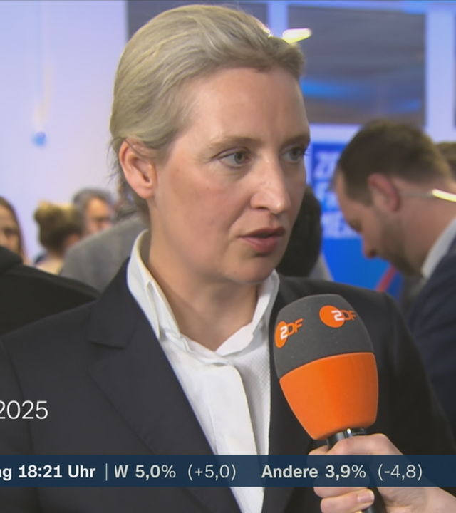 Alice Weidel von der AfD mit einer Reaktion zur Bundestagswahl 2025.