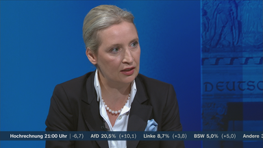 Alice Weidel von der AfD mit einer Reaktion zur Bundestagswahl 2025.