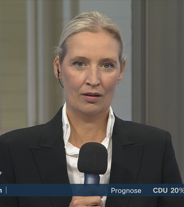 AfD-Chefin Alice Weidel mit einer Reaktion zu den Wahlen in Berlin und Mecklenburg-Vorpommern.