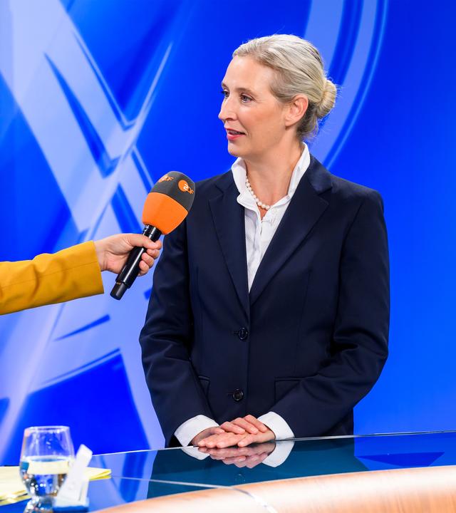 AfD-Chefin Alice Weidel mit einer Reaktion zur Landtagswahl in Sachsen-Anhalt.