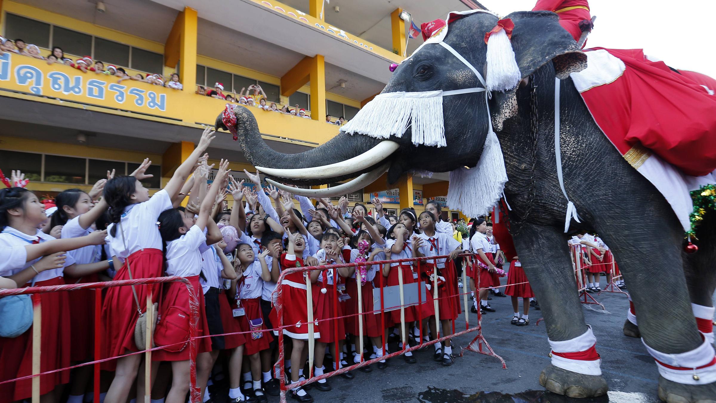 Weihnachten in Ayutthaya (Thailand), aufgenommen am 24.12.2018