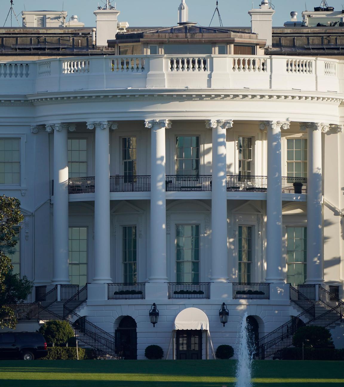 USA, Washington D.C.: Außenansicht des Weißen Hauses.