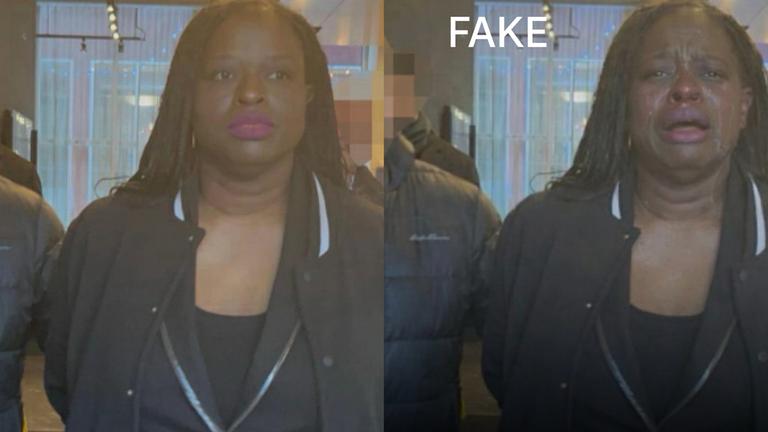 Weißes Haus postet Fake-Foto der Festnahme einer Aktivistin - das Bild wurde so mit KI manipuliert, dass die Festgenommene weint 