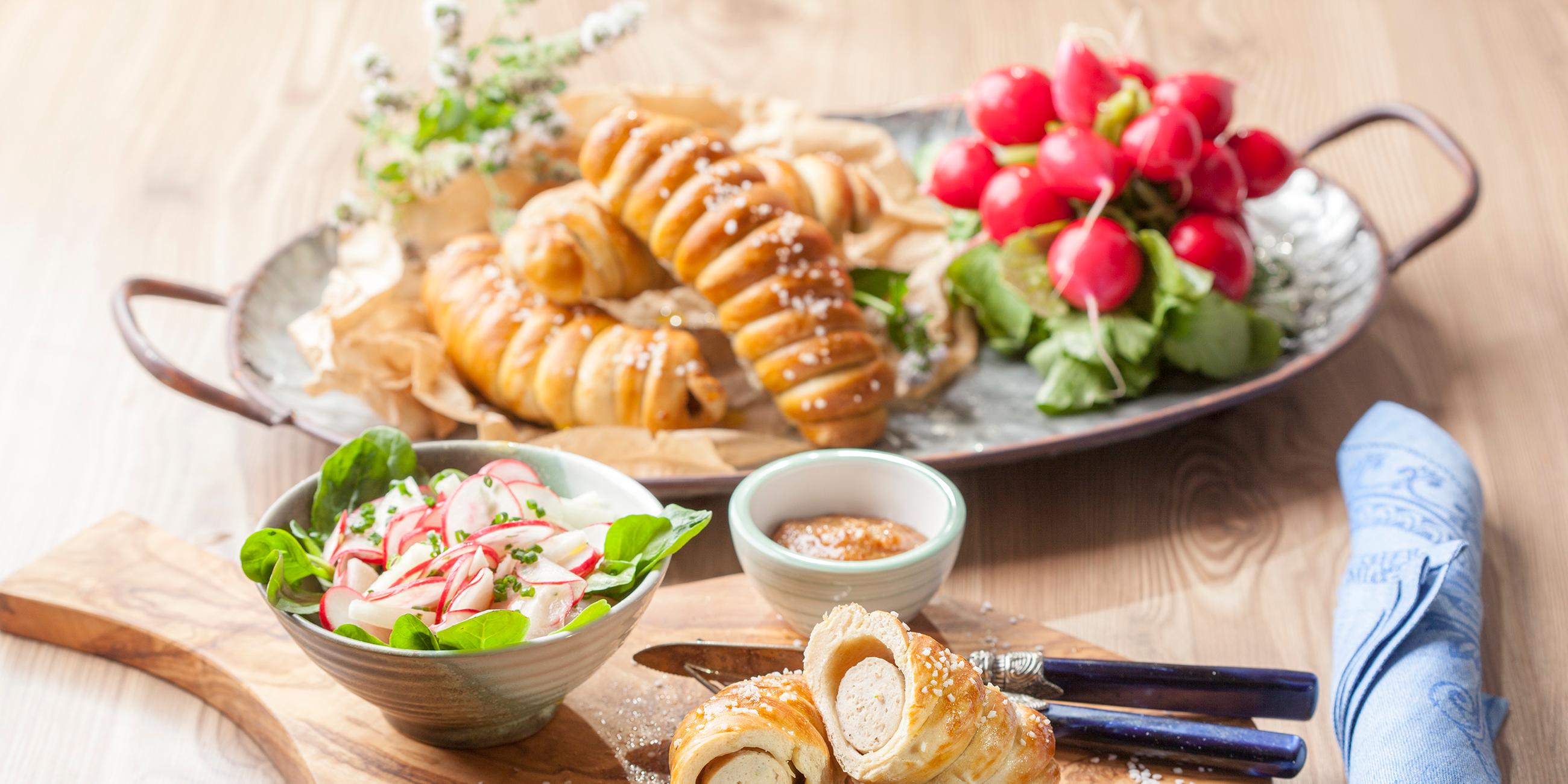Weißwurst im Laugenstangerl