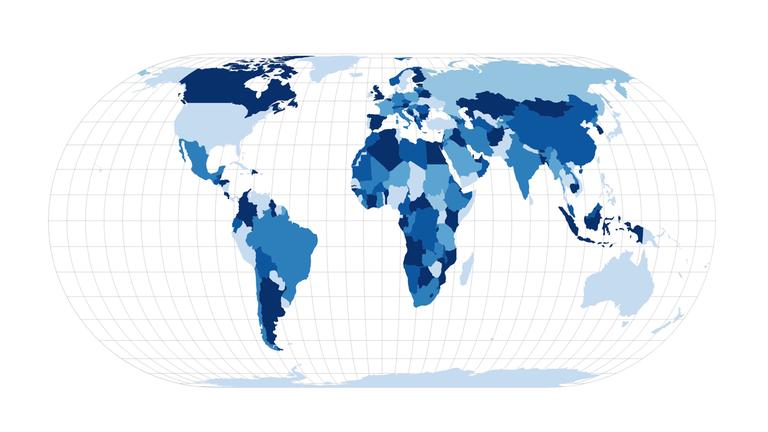 Weltkarte Equal-Area Projection