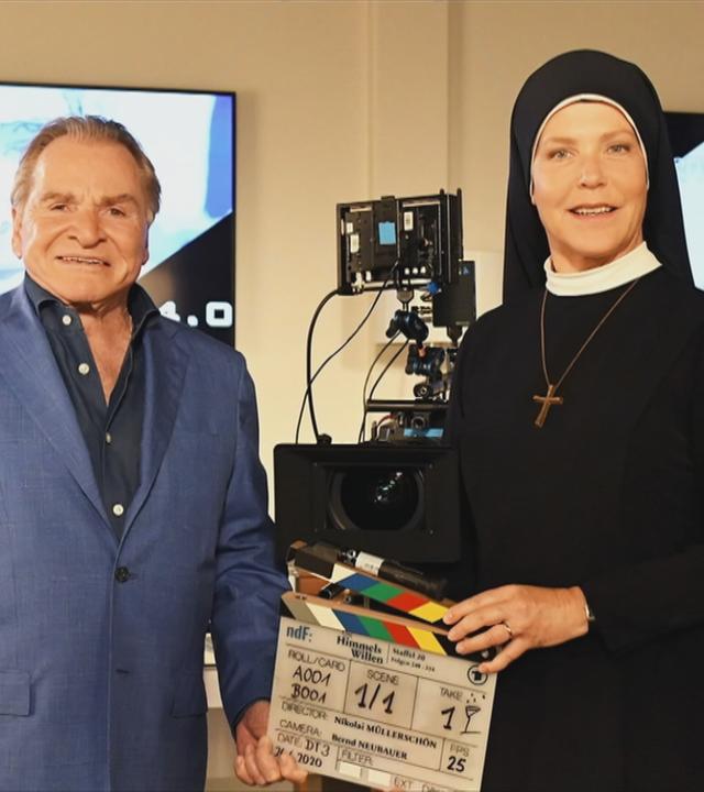 Fritz Wepper am Set von "Um Himmels Willen"