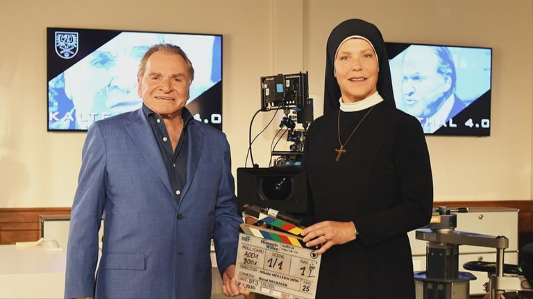 Fritz Wepper am Set von "Um Himmels Willen"