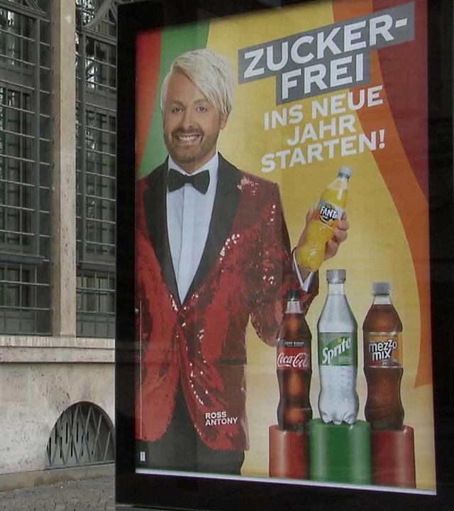 Werbeplakat für zuckerfreie Limonade