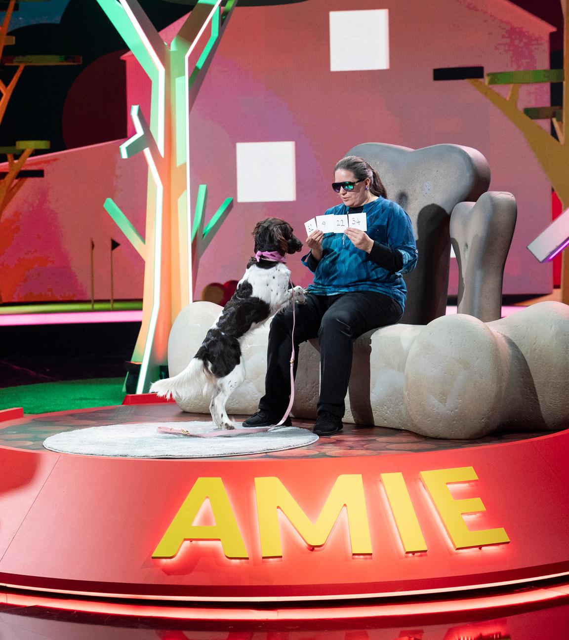 Thomas Gottschalk, Michaela Frank und Hund Amie