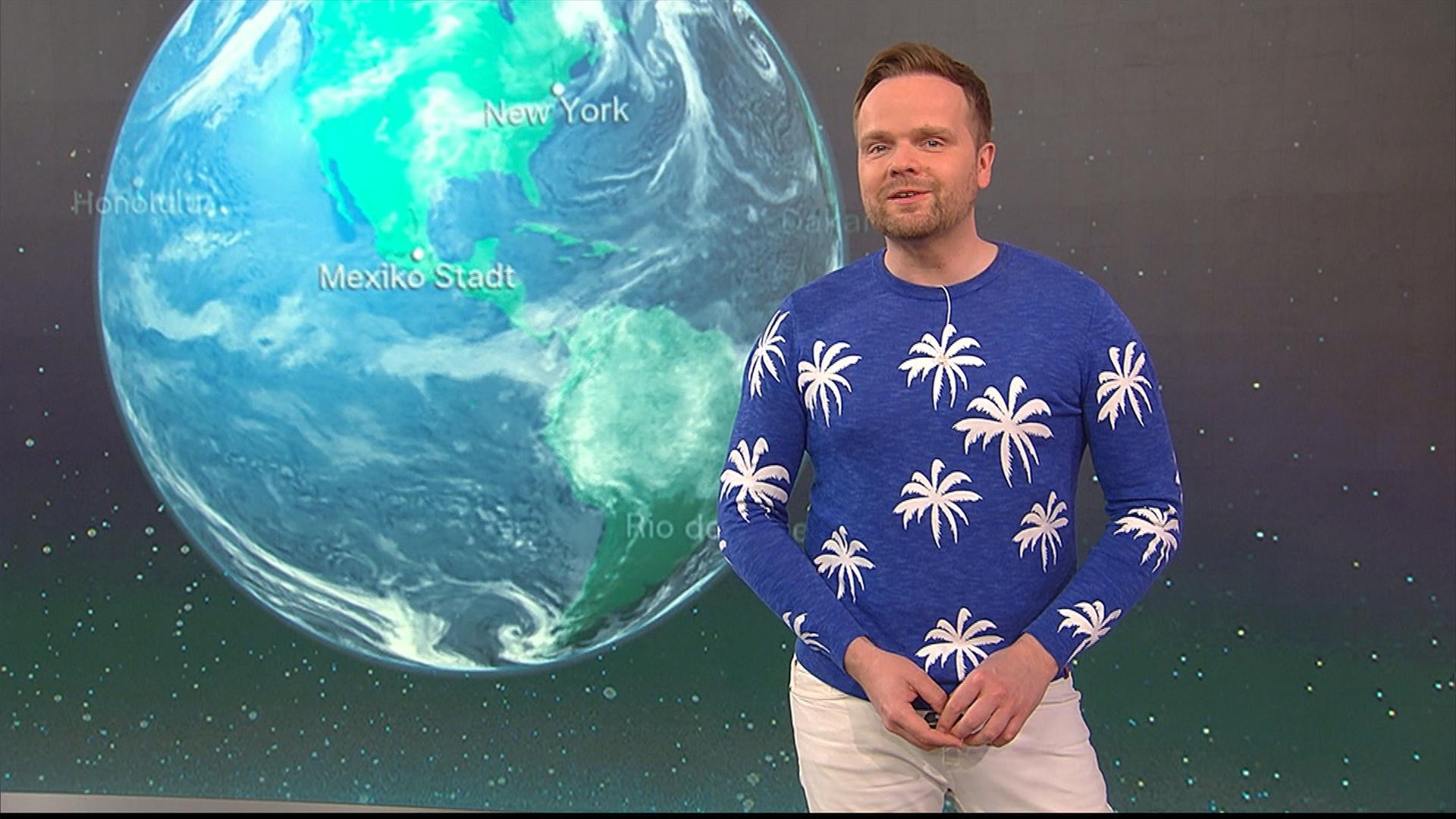 Benjamin Stöwe präsentiert das Wetter