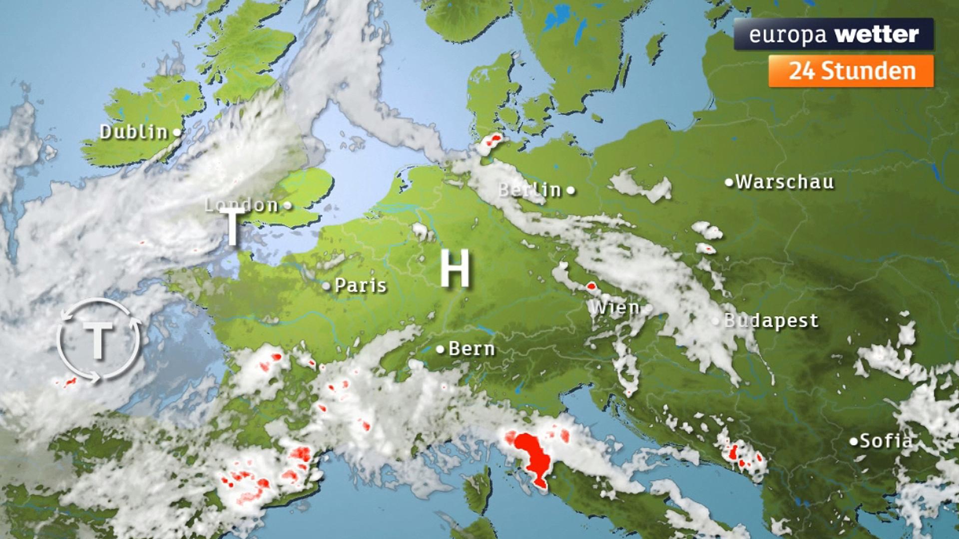 Europa Wetter: 24 Stunden (30.05.2018)