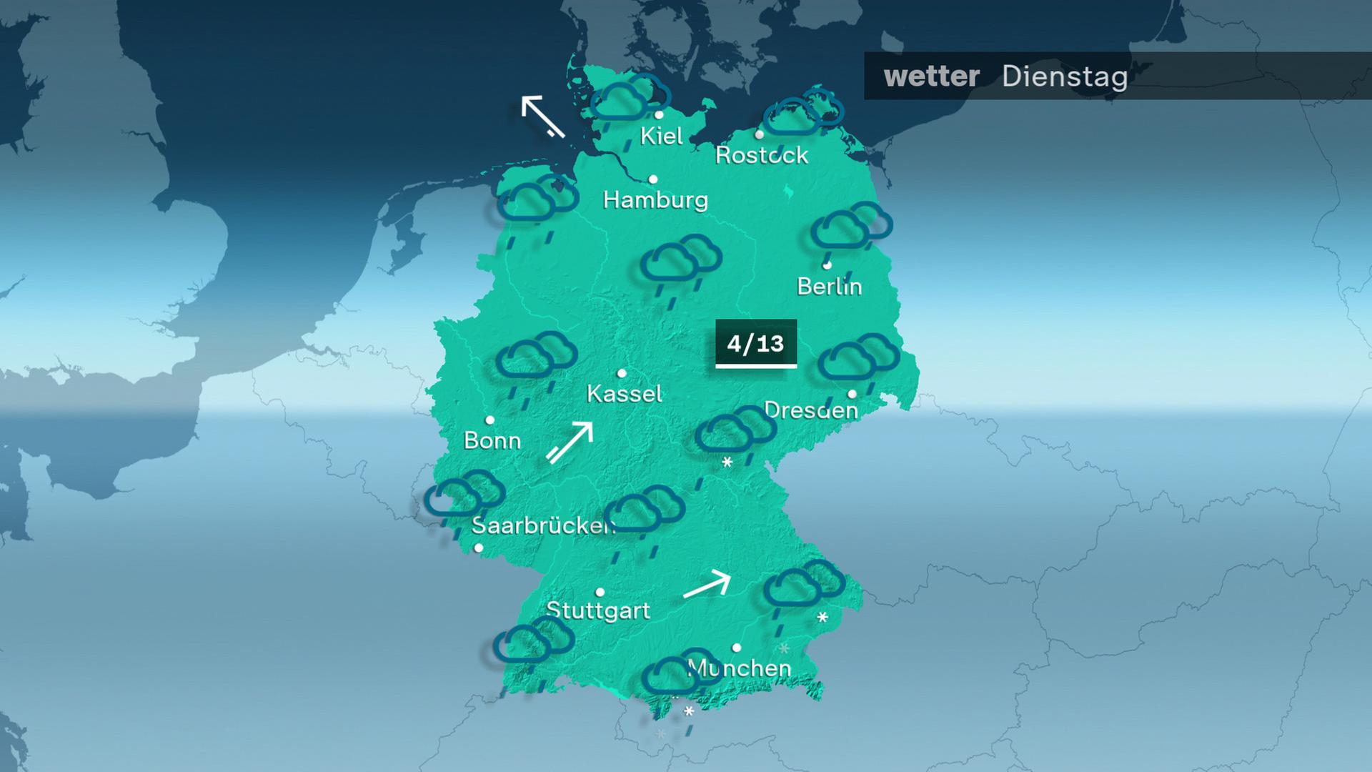 Wettervorhersage für den 2. Januar 2024