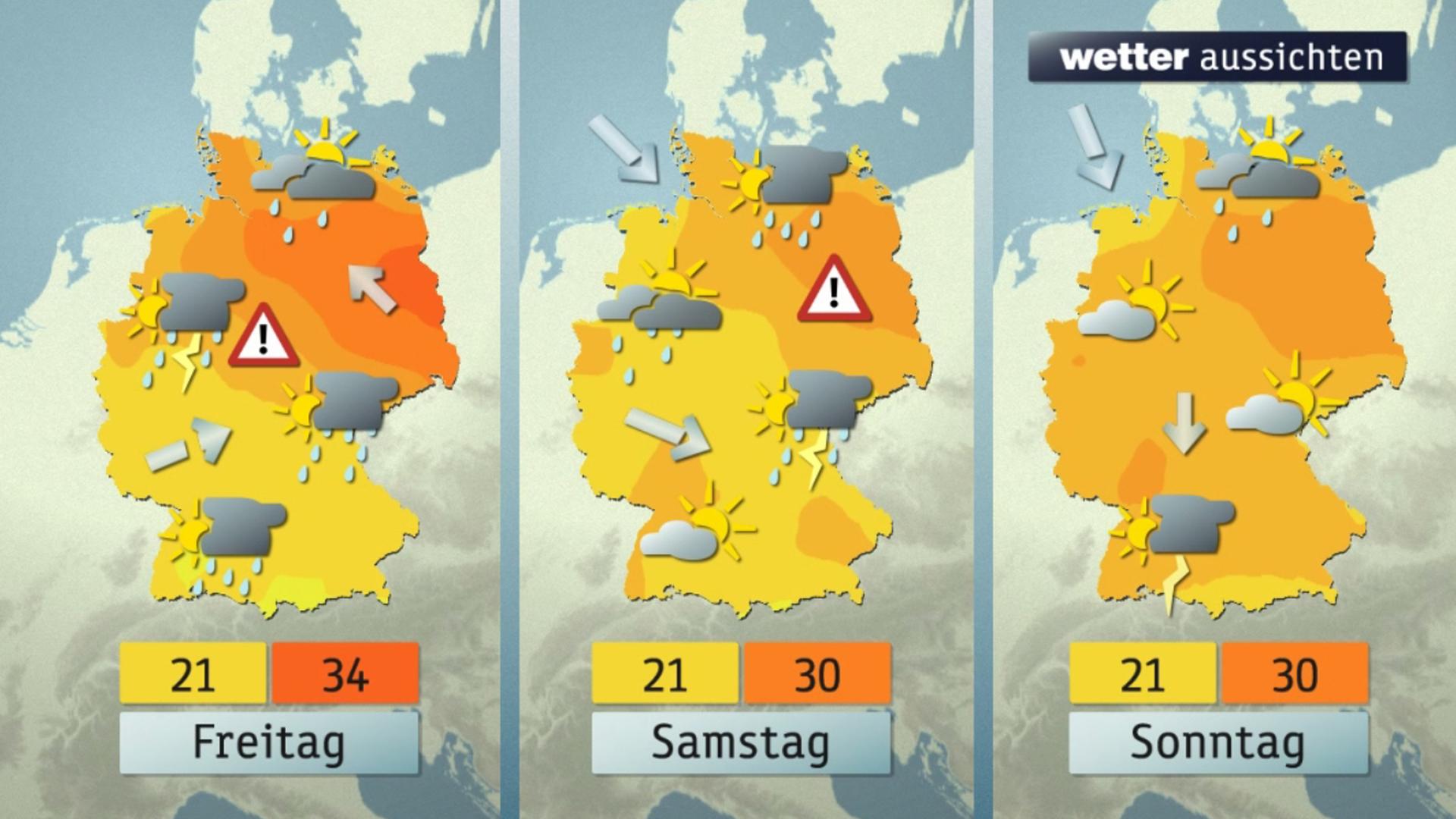 Wetteraussichten: Freitag, Samstag und Sonntag (01.06 bis 03.06.)