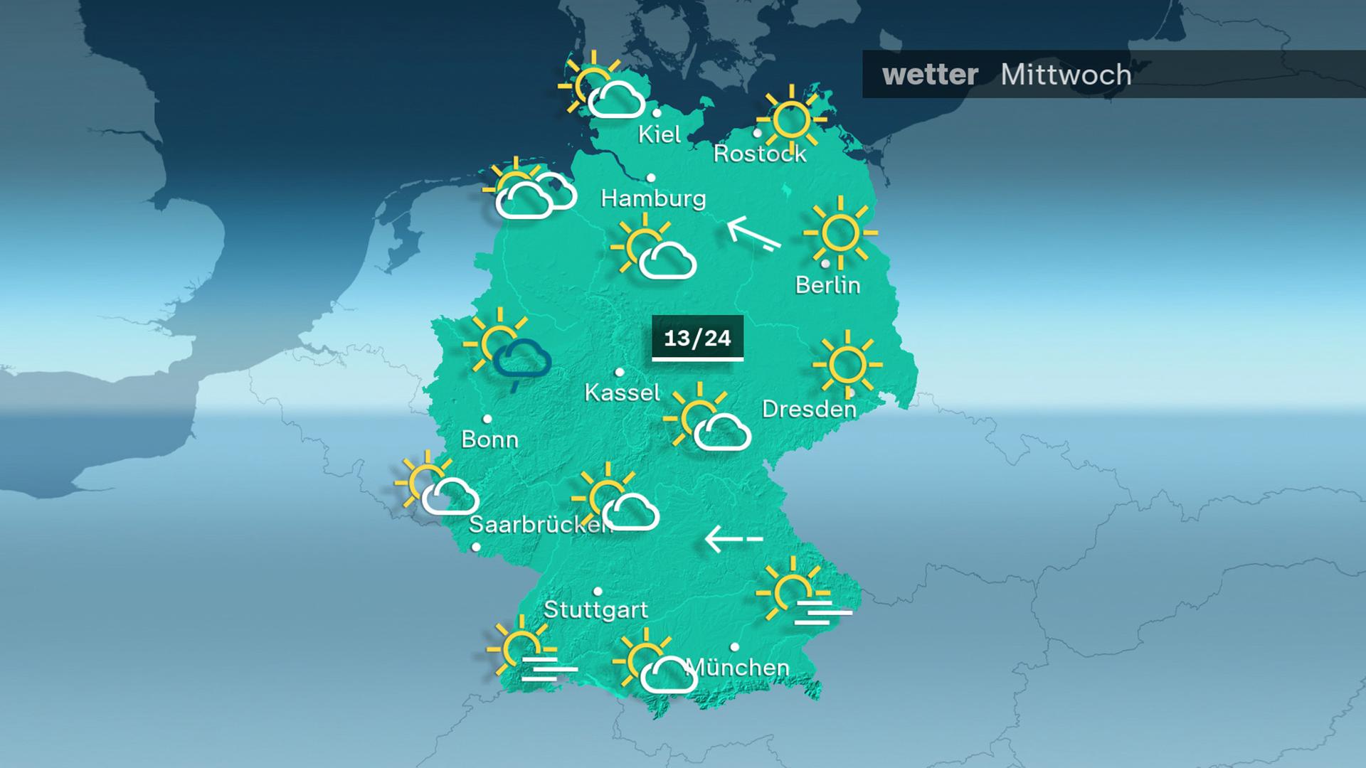Wetterkarte: Vorhersage für den 16.10.2024